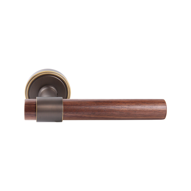 101-212 gaya log gaya minimalis dalaman walnut pintu pemegang pintu berpecah kunci