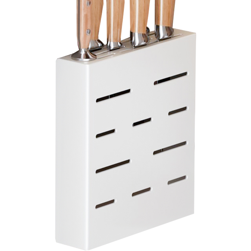 Rak Dapur Aluminium Space-Free Punch White Simple Knife Holder
